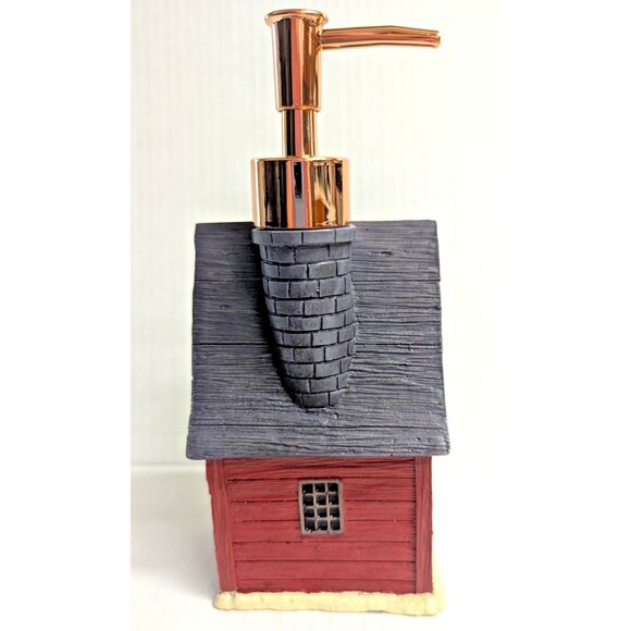 Country Outhouse Soap Dispenser Sunflowers Moon Star Ceramic Bath Gift NEW - Picture 5 of 7